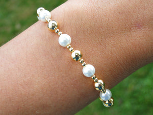 June Pearls 14K Gold plated Bracelet