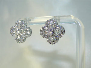 Shine Flower Platinum plated Stud Earrings