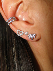Lotus Sterling Silver Stud Earrings