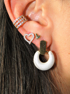Zirconia Hearts Gold plated Stud Earrings