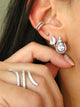 Chrystal Silver Hoop Earrings