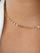 White Beaded Gold plated Necklace