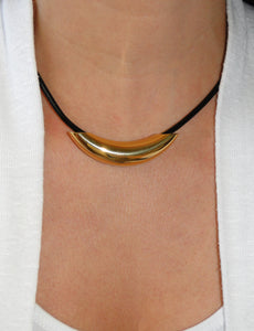 Katie Gold Black Cord Necklace