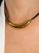 Katie Gold Black Cord Necklace