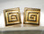 Greek Key 18K Gold plated Stud Earrings