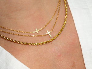 Cross 2  Gold plated Necklace