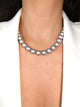 Chunky 1.2 Grey Pearls Necklace