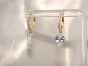 Chrystal Drop Huggie Hoops