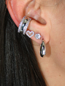 Lizzie Silver Hoops