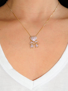 Little Boy & Girl Gold plated Necklace