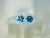 Aquamarine Crystal Glass 925 Sterling Silver Stud Earring