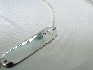 925 Sterling Silver Engravable Heart Bracelet