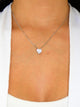 Crystal Heart White Rhodium Plated Necklace - Sweetas Trends
