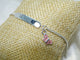 925 Sterling Silver Engravable Pink Butterfly Bracelet
