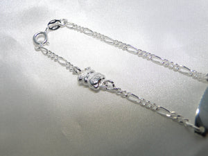 925 Sterling Silver Bear & Engravable Bracelet