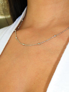 Bars & Balls White Rhodium plated Necklace - Sweetas Trends