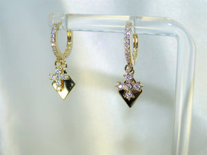 Triangle Crosses 14K Gold plated Hoops - Sweetas Trends