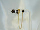 Black Zirconia Gold Earring Set