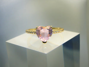 Pinky Heart Stone 18k Gold plated Ring - Sweetas Trends