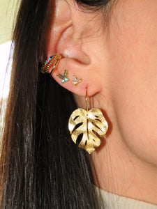 Monstera Gold plated Earring