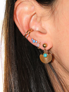 Turquoise Scalloped Earrings