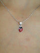 Red Ladybug 925 Sterling Silver Necklace - Sweetas Trends