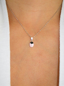 Pink Ladybug 925 Sterling Silver Necklace - Sweetas Trends