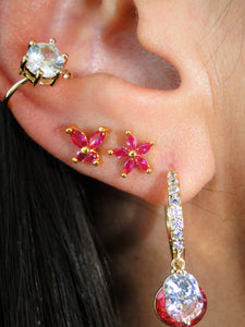 Pink Flower Gold Piercing - Sweetas Trends