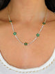 Green Flowers 14k Gold plated Necklace