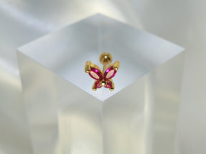 Pink Butterfly Gold Piercing - Sweetas Trends