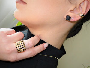 Black & Gold plated Ring - Sweetas Trends