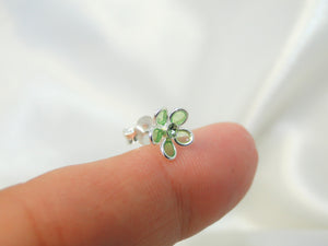 Green Flower 925 Sterling Silver Earring - Sweetas Trends