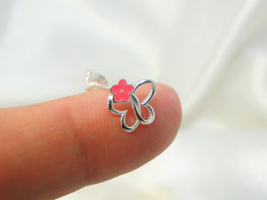 Pinky Butterfly 925 Sterling Silver Earring - Sweetas Trends