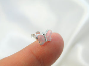 Light Pink Butterfly 925 Sterling Silver Earrings - Sweetas Trends