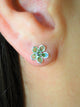 Green Flower 925 Sterling Silver Earring - Sweetas Trends