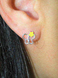 Yellow Butterfly 925 Sterling Silver Earring - Sweetas Trends