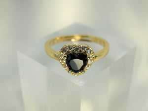 Black Heart 14K Gold plated Ring