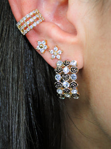Roses & Zircons 14K Gold plated Earring