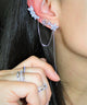 Diamond Flower Ear cuff Thread Earrings