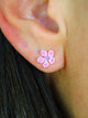 Deep Pink Flower 925 Sterling Silver Earring - Sweetas Trends