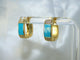 Turquoise Small  Golden Hoops
