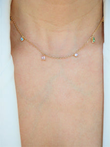 Crystals & Zirconias 18K Gold filled Necklace