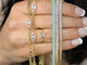 Aqua Green 18K Gold filled Tennis Necklace