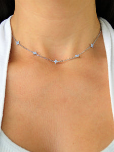 Blue Blossom 18k White Gold plated Necklace