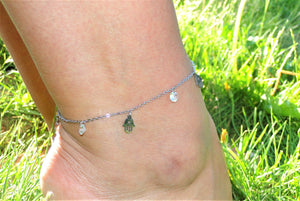 Hamsa Hand Stainless Steel Anklet