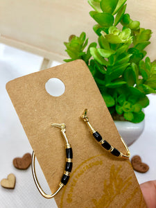 Black Aros 18k Gold-plated Earrings - Sweetas Trends