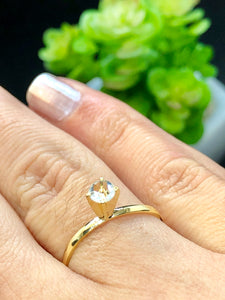 Solitaire 18k Gold-plated Ring - Sweetas Trends